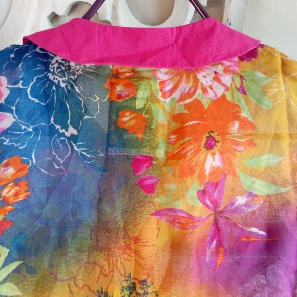 💚 Lee Cooper Neon Floral Top - Picture 12 of 16